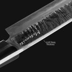 Meteorite Kodiak 9'' Chef Knife - Heavy-Duty Full-Tang Camp Cooking Knife for Wild Ingredients & Outdoor Prep｜High-Carbon Forged Steel & Natural Wooden Handle (Ebony)