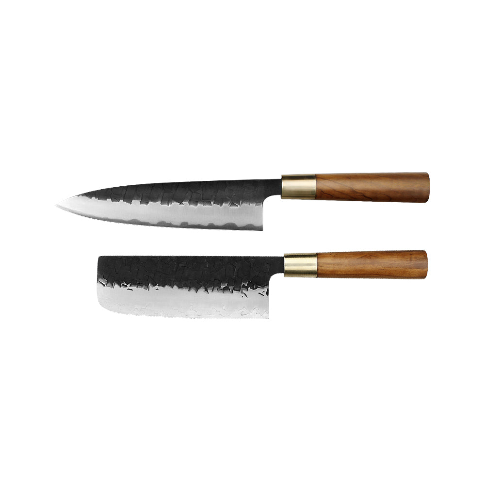 Kajiya Asakusa Japanese Knife Set – 2PCS / 3PCS / 6PCS Options | 3-Layer VG10 Core Steel | Nakiri, DeBa, Gyuto, Yanagiba, Senmaru | Natural Wood Handle