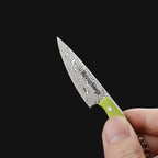 Co-Star 3'' Mini Chef - Designer Keychain Knife for Fruit Carving & Package Opening｜67-Layer Damascus Steel & Featherlight G10 (10g)