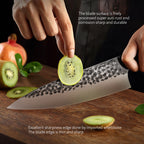 Meteorite Reindeer 9'' Chef Knife - Heavy-Duty Camp Kitchen Knife for Outdoor Cooking & Wild Game Prep｜3.3mm High-Carbon Steel Blade & Non-Slip Grip Handle