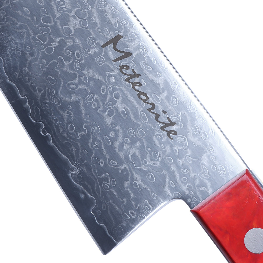 Meteorite PaintedBunting  3pcs Chef & Santoku & Utility Knife Set - Premium Damascus Kitchen Chefs Knife Set - Japanese Style knives Blade in Gift Box