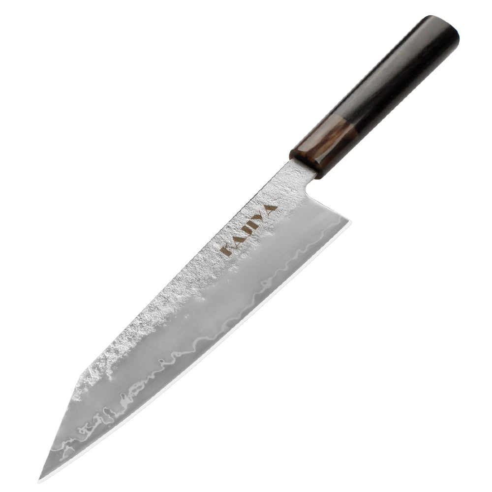 Kajiya Kumano 8'' Kiritsuke - Fashion-Forward Japanese Kitchen Knife for Precision Slicing & Multi-Purpose Cooking with 3-Layer VG10 Steel Blade & OX Horn and Wood Handle