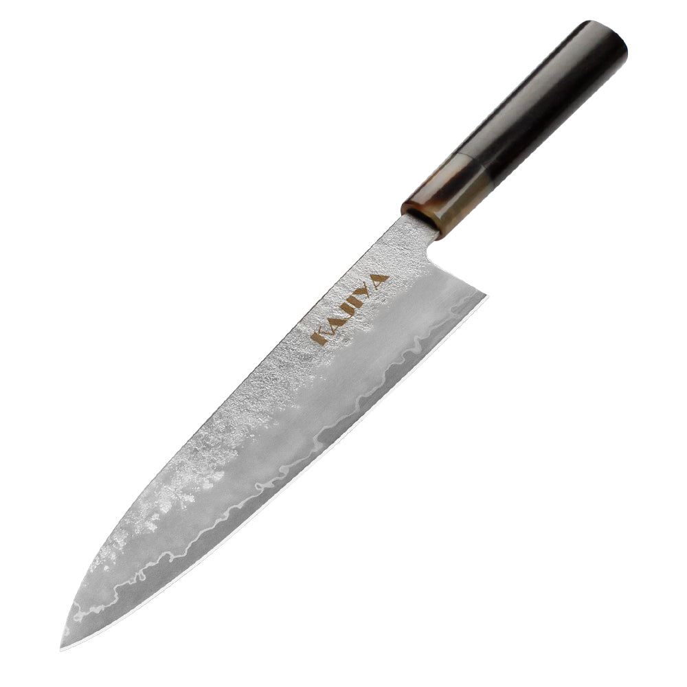Kajiya Kumano 8'' Gyuto - Fashion-Forward Japanese Chef Knife for Precision Cooking & Kitchen Mastery with 3-Layer VG10 Steel Blade & OX Horn and Wood Handle