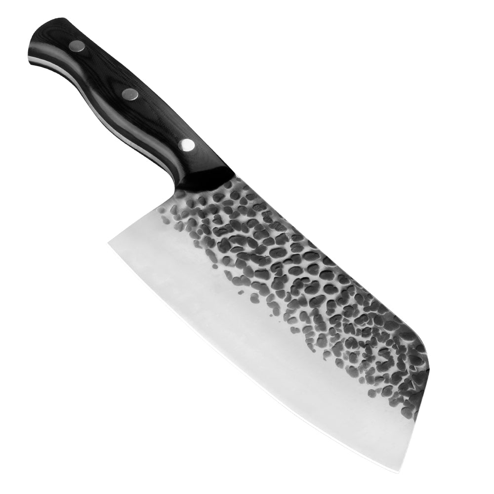 Meteorite Reindeer 7'' Cleaver - Heavy-Duty Camp Knife for Whole Chicken Butchering & Wood Splitting｜4.5mm High-Carbon Stainless Steel Blade & Storm-Grip Handle