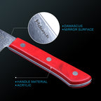 Meteorite PaintedBunting  3pcs Chef & Santoku & Utility Knife Set - Premium Damascus Kitchen Chefs Knife Set - Japanese Style knives Blade in Gift Box