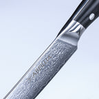 Abellia Libra Professional 9inch Carving Knife Damascus Steel VG10 Meat Slicing Knives with Black G10 Handle
