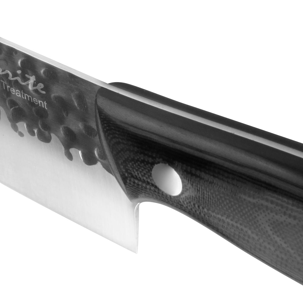 Meteorite Reindeer 8'' Santoku Knife - Outdoor Camp Kitchen Knife for Picnic Food Prep & Bushcraft｜Japanese-Style High-Carbon Stainless Steel  & Grip-Tech G10 Handle