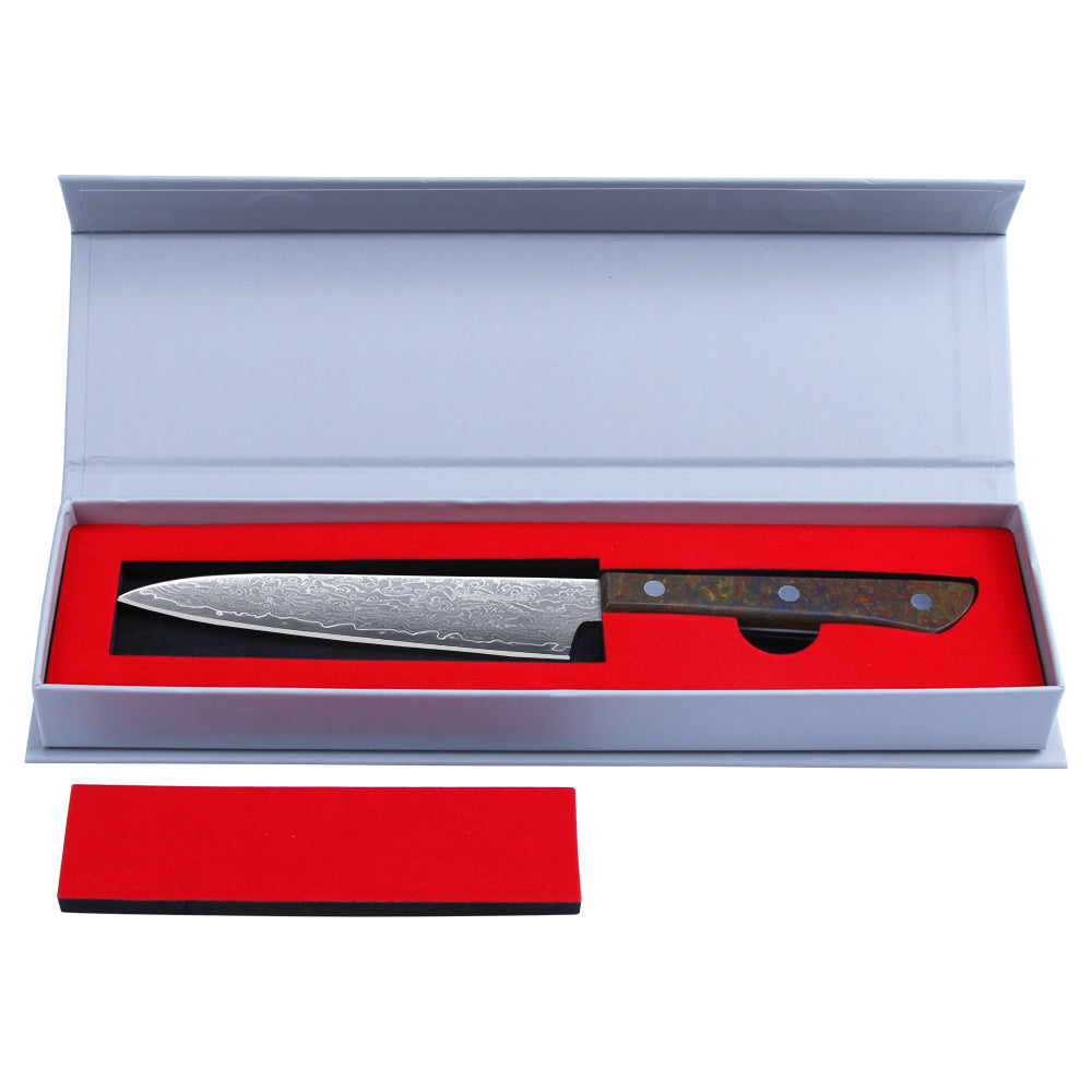 Meteorite PaintedBunting 5" Utility Knife - Compact Kitchen Blade for Precision Peeling & Detail Work, 67-Layer Damascus Steel with Trendy Acrylic Handle