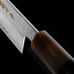 Kajiya Kumano 8'' Kiritsuke - Fashion-Forward Japanese Kitchen Knife for Precision Slicing & Multi-Purpose Cooking with 3-Layer VG10 Steel Blade & OX Horn and Wood Handle