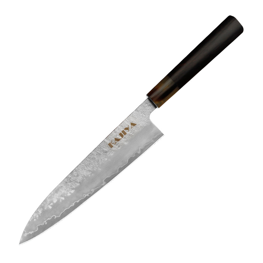 Kajiya Kumano 8'' Gyuto - Fashion-Forward Japanese Chef Knife for Precision Cooking & Kitchen Mastery with 3-Layer VG10 Steel Blade & OX Horn and Wood Handle