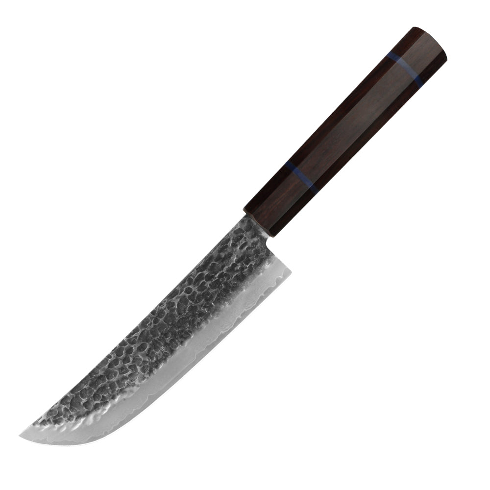 Kajiya Unnan 7" Japanese Hunting knife - Professional Meat & Poultry Deboning with Damascus Steel Blade & Ebony Wood Handle
