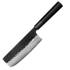 Kajiya Keikoku 7'' Nakiri - Japanese Kitchen Knife for Vegetable Chopping & Precision Slicing with 3-Layer VG10 Steel Blade & Natural Wooden Handle (Olive/Ebony options)