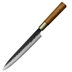 Kajiya Asakusa 9'' YanagiBa - Professional Japanese Kitchen Knife for Sushi & Sashimi Mastery with 3-Layer VG10 Steel Blade & Natural Wooden Handle (Olive)
