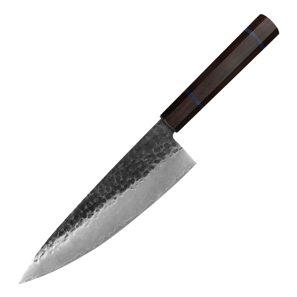 Kajiya Unnan 8" Gyuto - Japanese Professional Kitchen Cooking with 67-Layer Damascus Steel & Comfort Grip Wood Handle