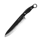 Meteorite Kodiak 9'' Chef Knife - Heavy-Duty Full-Tang Camp Cooking Knife for Wild Ingredients & Outdoor Prep｜High-Carbon Forged Steel & Natural Wooden Handle (Ebony)