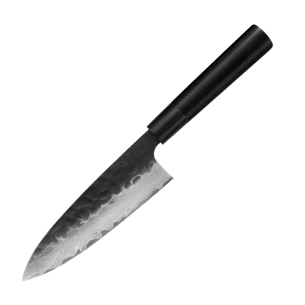 Kajiya Keikoku 7'' Deba - Professional Japanese Kitchen Knife for Fish Deboning & Heavy-Duty Butchering with 67-Layer Damascus VG10 Steel blade & Natural Wooden Handle (Ebony)