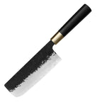 Kajiya Asakusa 7'' Nakiri - Japanese Kitchen Knife for Vegetable Chopping & Precision Slicing with 3-Layer VG10 Steel Blade & Natural Wooden Handle (Olive/Ebony options)