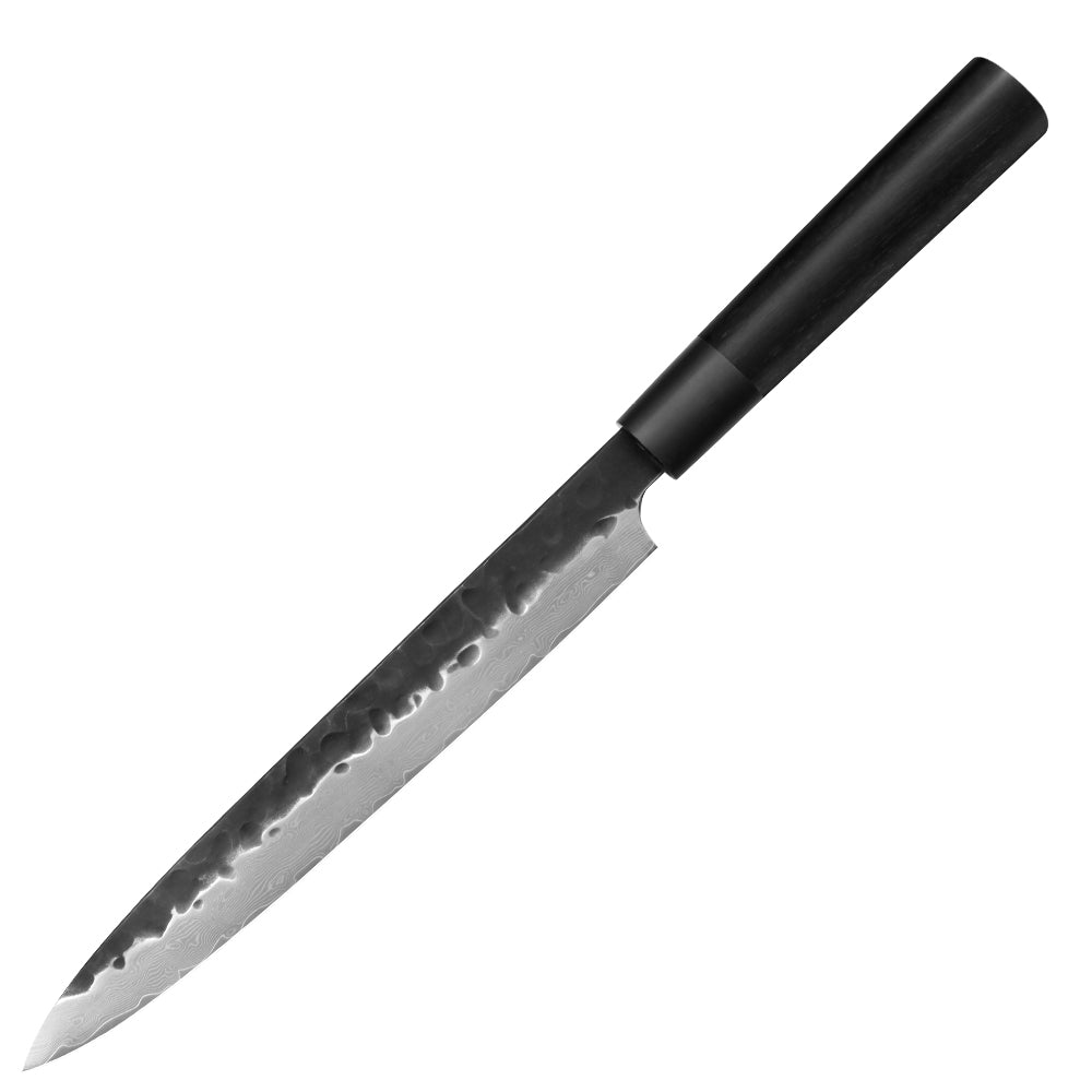 Kajiya Keikoku 11'' YanagiBa - Professional Japanese Kitchen Knife for Sushi & Sashimi with 67-Layer Damascus VG10 Steel Blade & Natural Wooden Handle (Ebony)