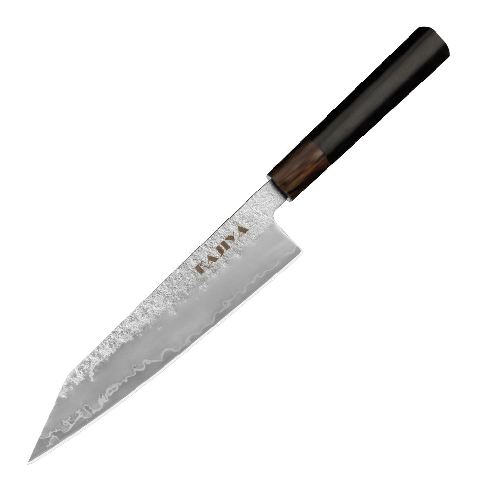 Kajiya Kumano 8'' Kiritsuke - Fashion-Forward Japanese Kitchen Knife for Precision Slicing & Multi-Purpose Cooking with 3-Layer VG10 Steel Blade & OX Horn and Wood Handle