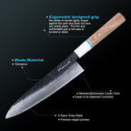 Meteorite IceRaven Japanese Knife Set | 2Pcs / 3Pcs / 4Pcs Black Forged Damascus Steel | Gyuto, Santoku, Nakiri, Kiritsuke | Olive Wood Handle